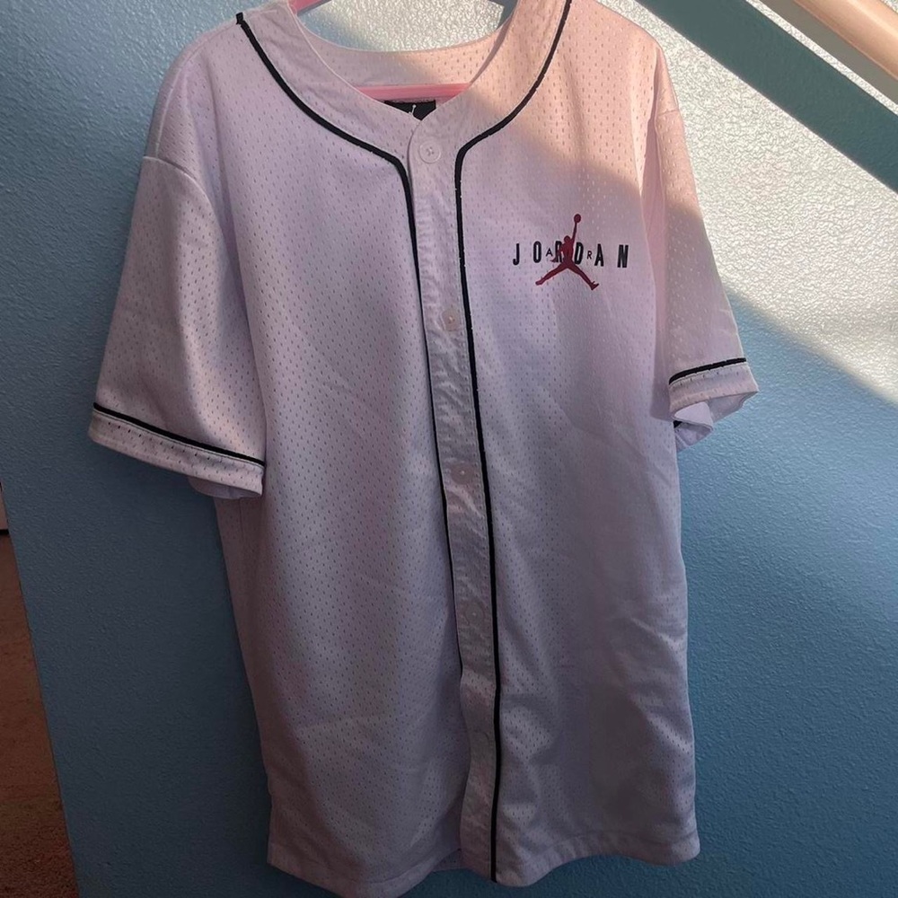 White Air Jordan Baseball Jersey
